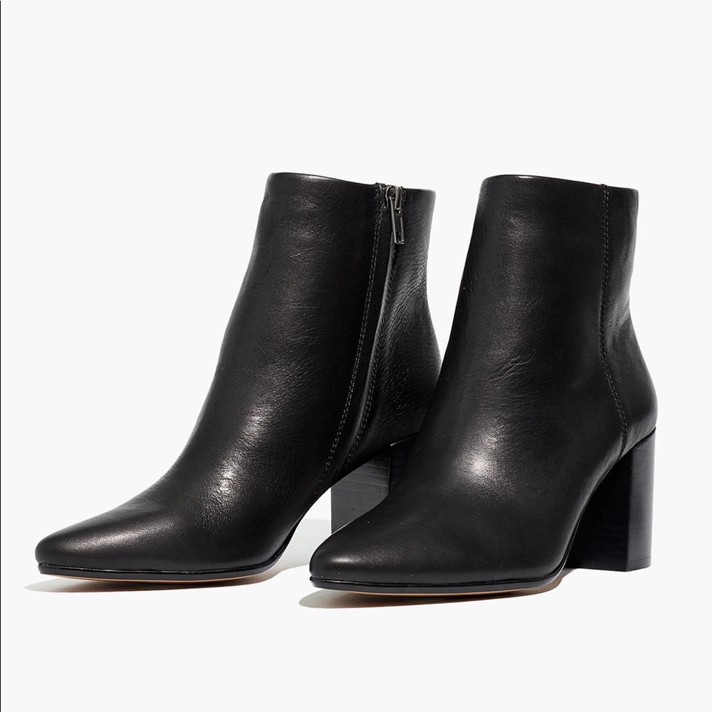 Fiona Black Leather Madewell Boots